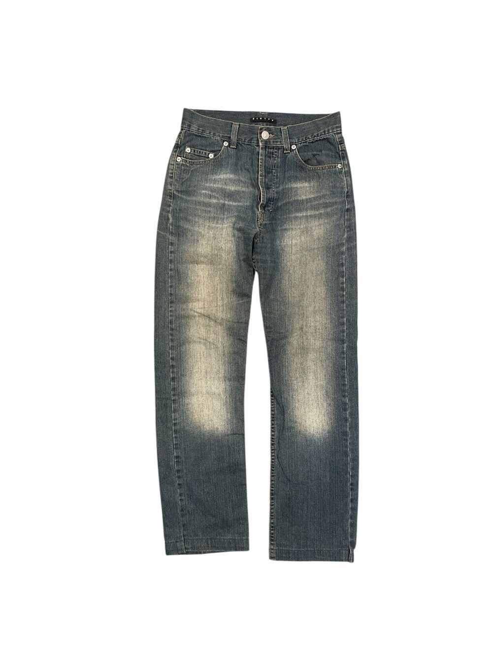 Sisley Size 28 Blue High Rise 5-Button Fly Ankle Split Jeans
